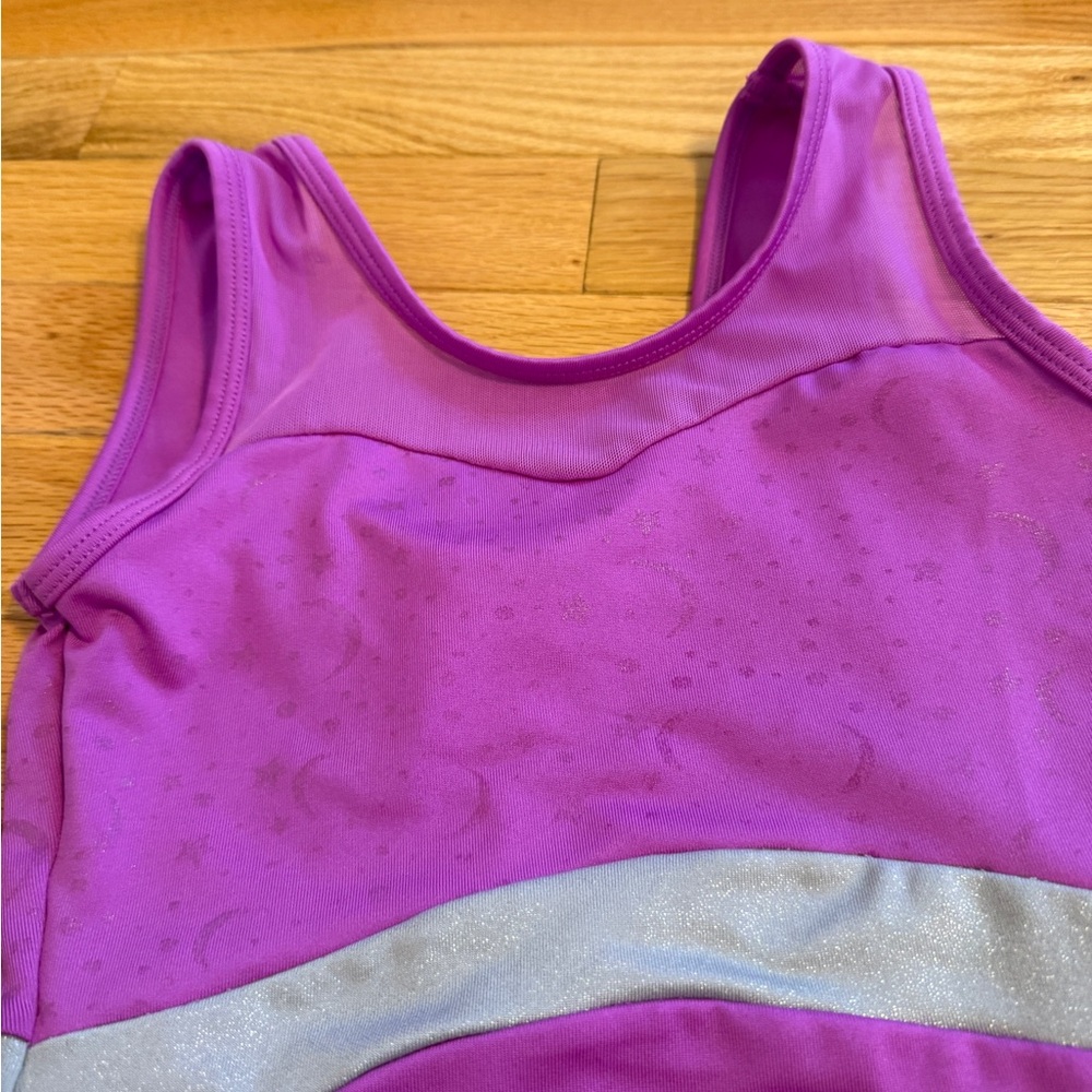 Girls Purple and Pastel Tie-Dye Gymnastics Leotards - 2 Pack - Picture 2 of 5